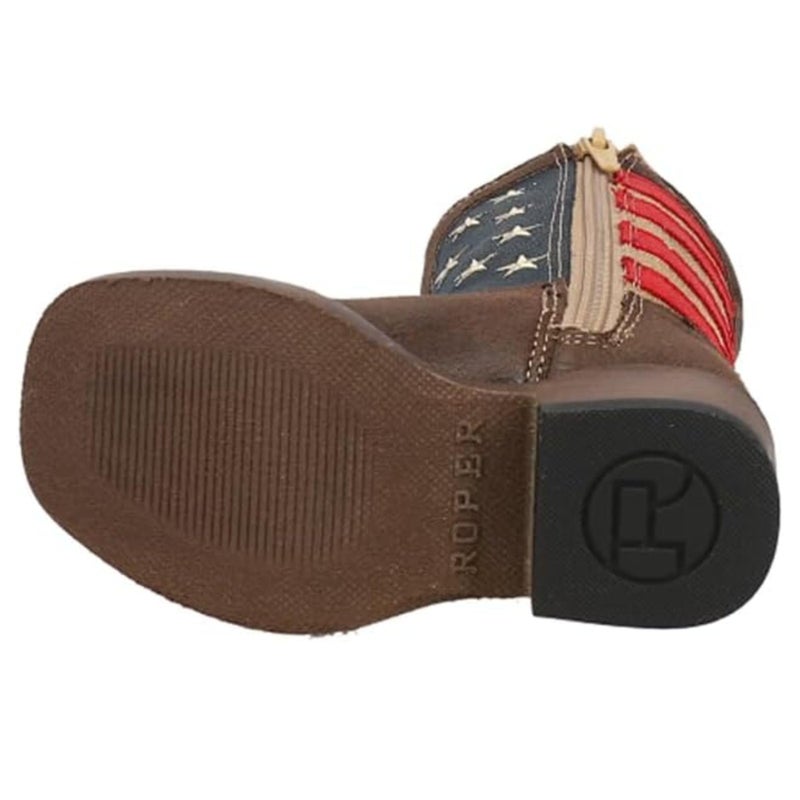 ROPER Kids Boys American Patriotic Square Toe Casual Boots Mid Calf - Blue, Brown, Red - Size 10 M - Image 5